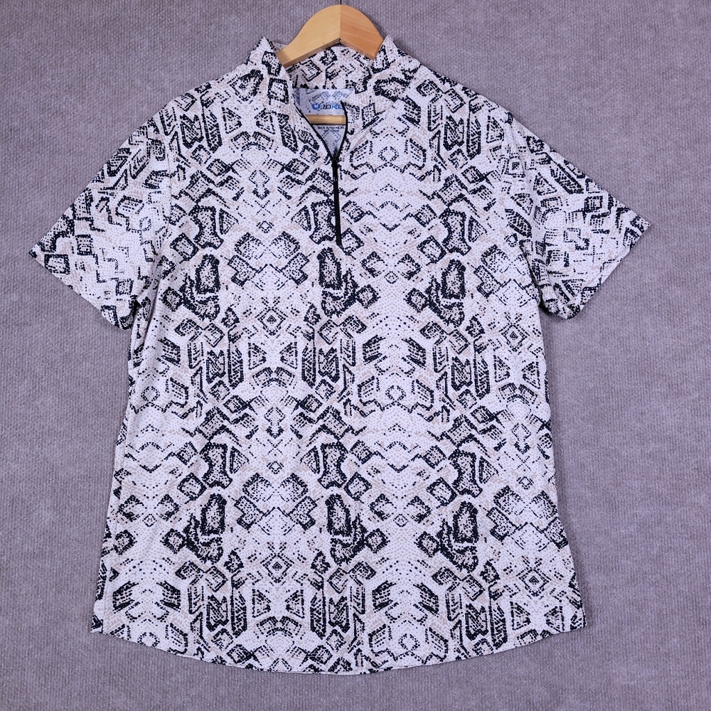 IBKUL Top Womens XL Athleisure Black and White Sun Protected Top